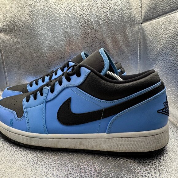 Size 11.5 Nike Air Jordan 1 Mens Blue‎ Black Lace-Up Athletic Sneaker 553558-403 main image 11